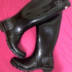 Women's Original Tall Gloss Rain Boots: Black